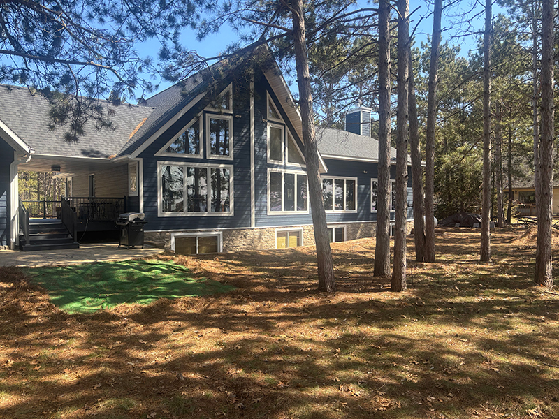 exterior Home exterior show large windows